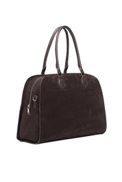 Product shot of the Blaire Tote Bag in colour ChocSuede, detail