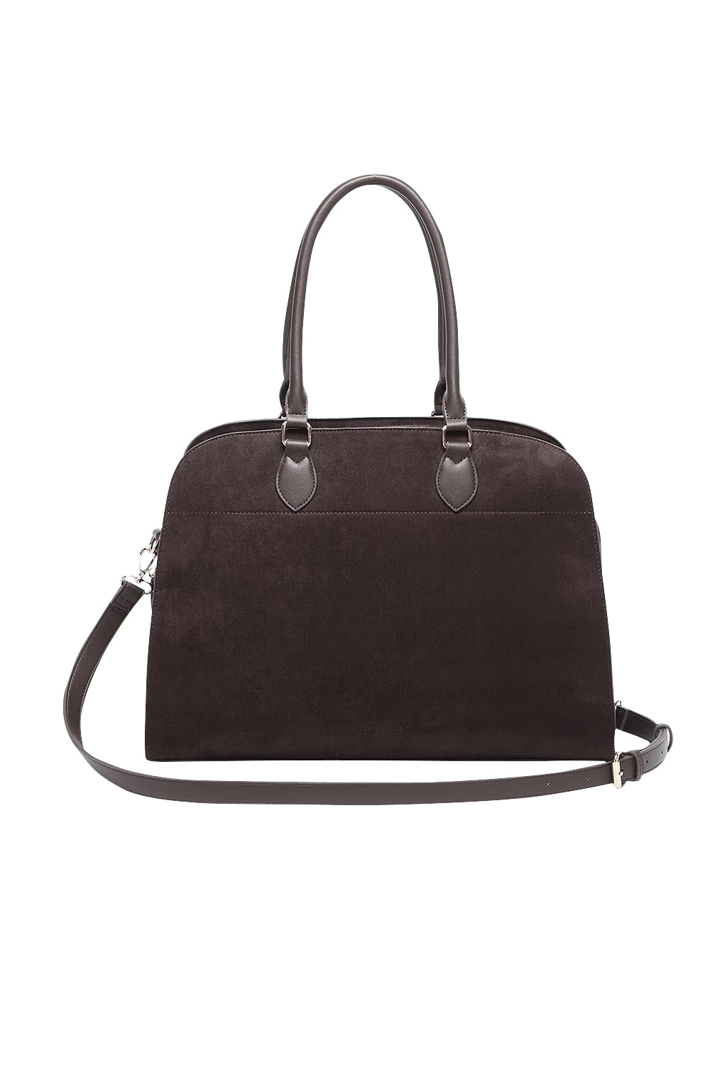 Product shot of the Blaire Tote Bag in colour ChocSuede, from the front