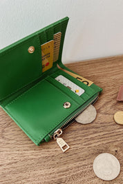 Product shot of the Lily Wallet - Applegreen in colour Applegreen, showing detail