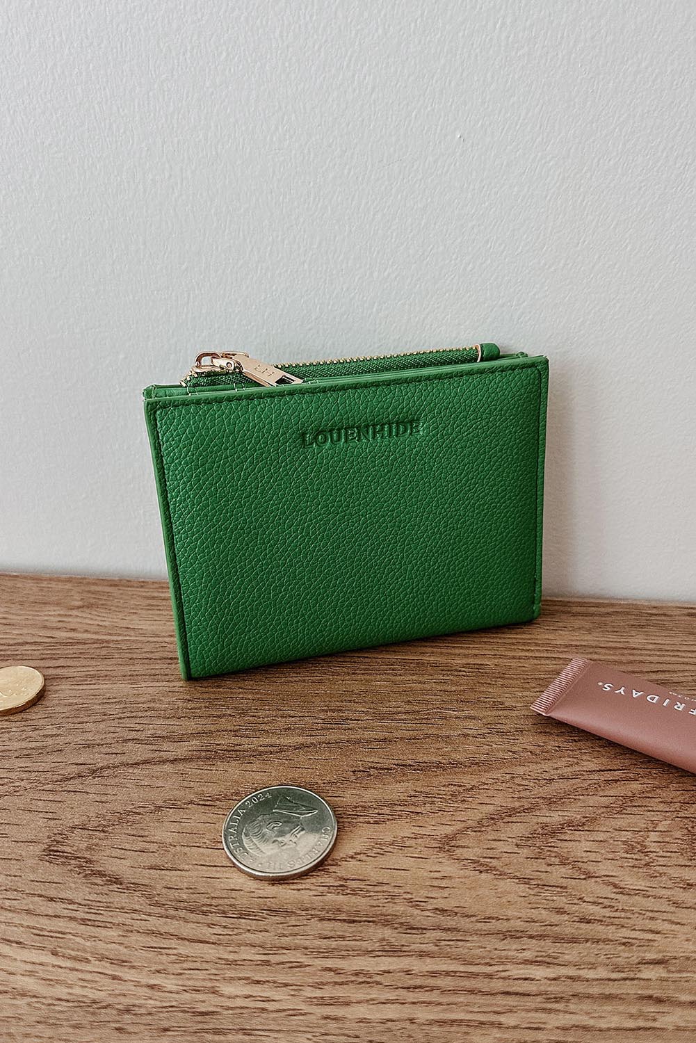 Product shot of the Lily Wallet - Applegreen in colour Applegreen, from the front