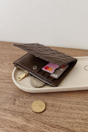Product shot of the Lily Wallet - Chocolate in colour Chocolate, from the back