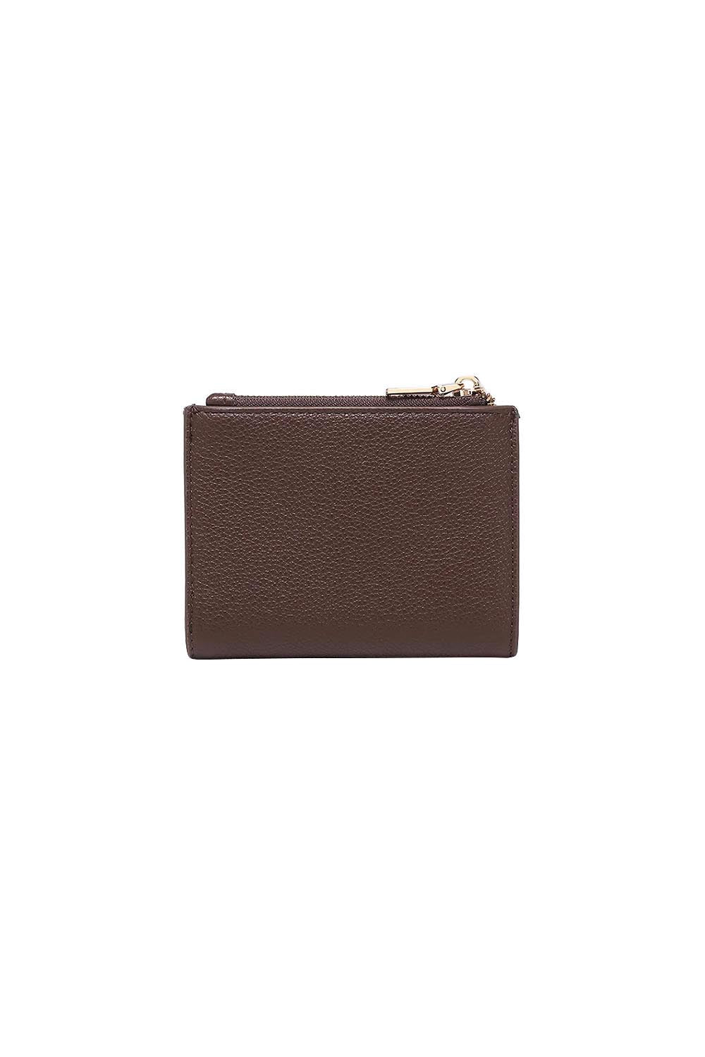 Product shot of the Lily Wallet - Chocolate in colour Chocolate, from the back
