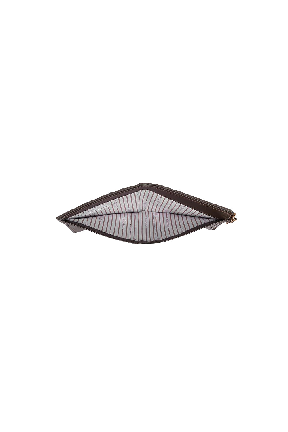 Product shot of the Lily Wallet - Chocolate in colour Chocolate, showing detail