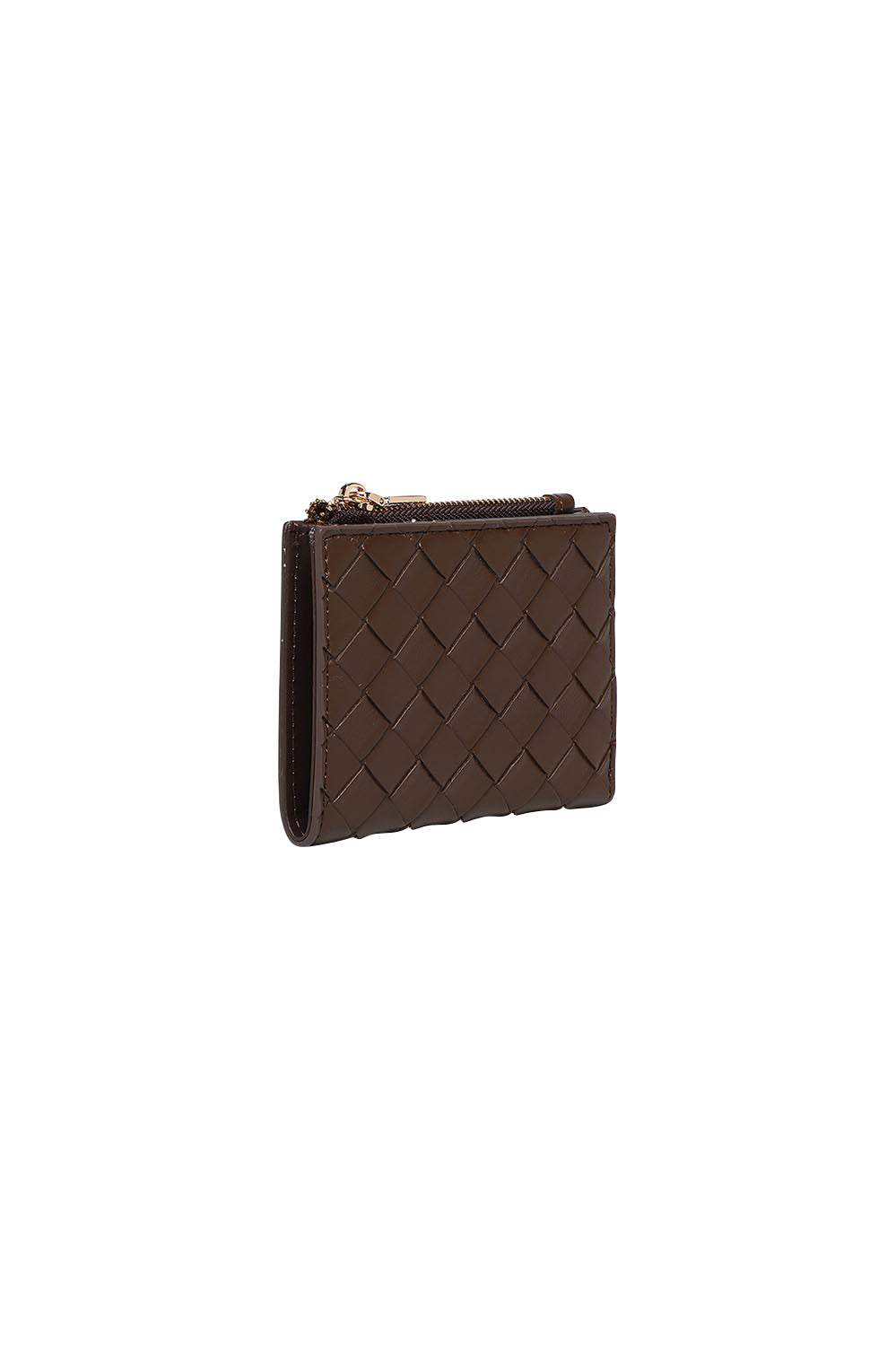 Product shot of the Lily Wallet - Chocolate in colour Chocolate, showing detail