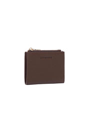 Product shot of the Lily Wallet - Chocolate in colour Chocolate, showing detail
