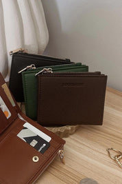 Product shot of the Lily Wallet - Chocolate in colour Chocolate, from the front