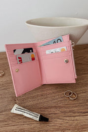 Product shot of the Lily Wallet - Pink in colour Pink, from the back