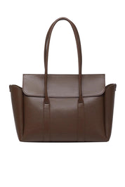 Product shot of the Leighton Tote Bag in colour Chocolate, detail