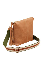 Product shot of the Daisy Crossbody Bag in colour Camel, detail