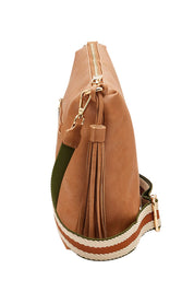 Product shot of the Daisy Crossbody Bag in colour Camel, detail