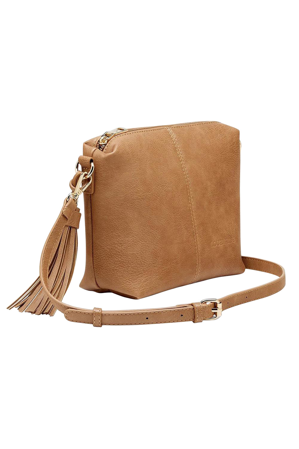 Product shot of the Kasey Crossbody Bag in colour CamelPink, detail