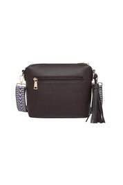 Product shot of the Kasey Crossbody Bag - Chocolate in colour Chocolate, from the back