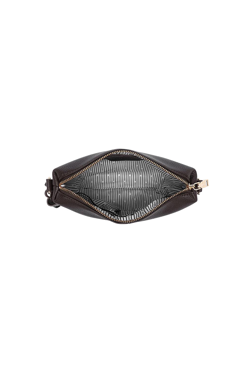 Product shot of the Kasey Crossbody Bag - Chocolate in colour Chocolate, showing detail