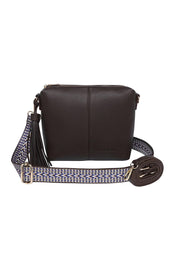 Product shot of the Kasey Crossbody Bag - Chocolate in colour Chocolate, from the front