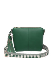 Product shot of the Kasey Crossbody Bag - Green in colour Green, from the back