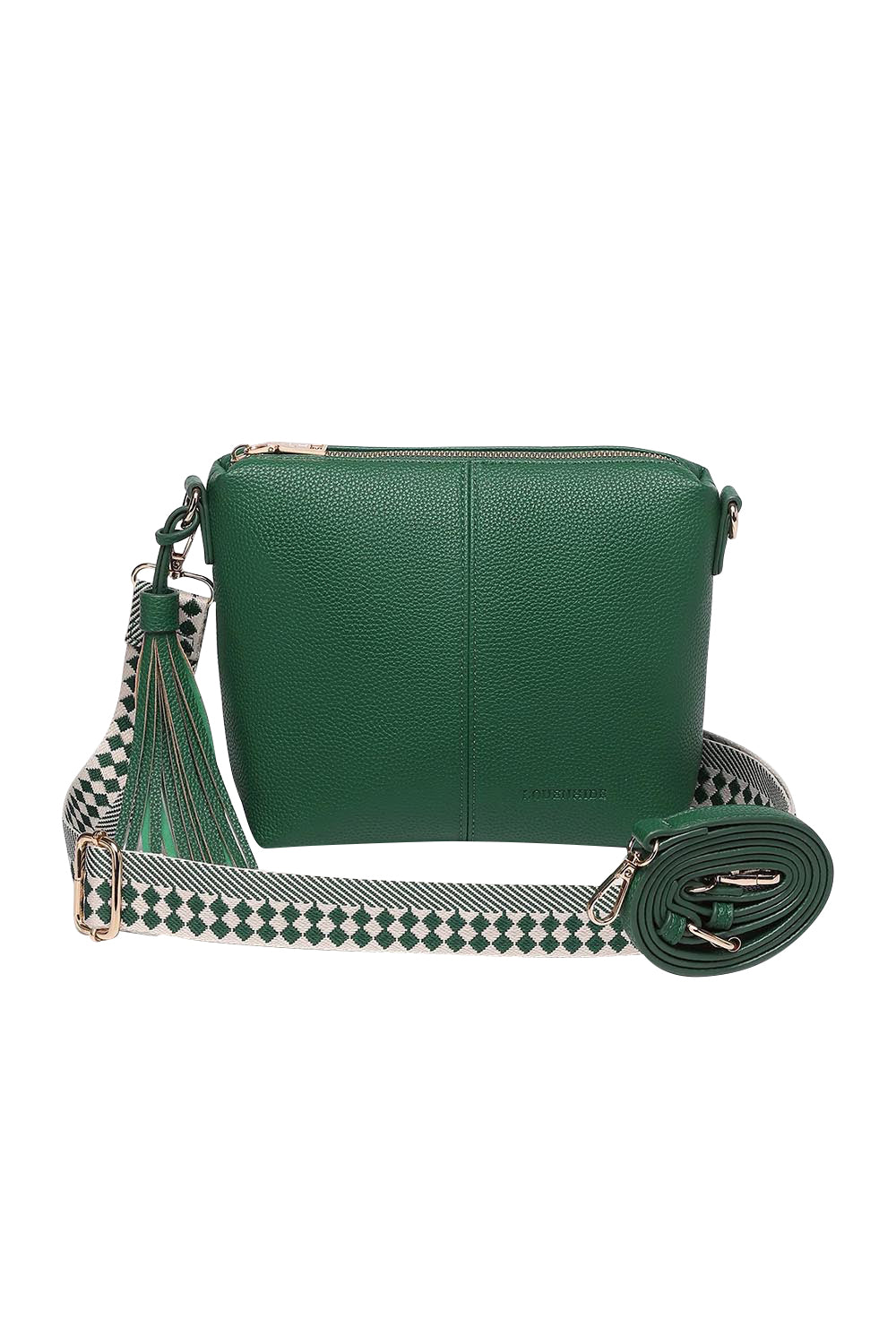 Product shot of the Kasey Crossbody Bag - Green in colour Green, from the front