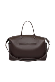 Product shot of the Ohio Overnight Bag in colour Chocolate, detail