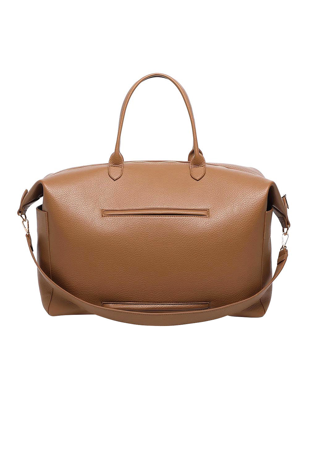 Product shot of the Ohio Overnight Bag - Nutmeg in colour Nutmeg, from the back