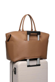 Product shot of the Ohio Overnight Bag - Nutmeg in colour Nutmeg, from the back