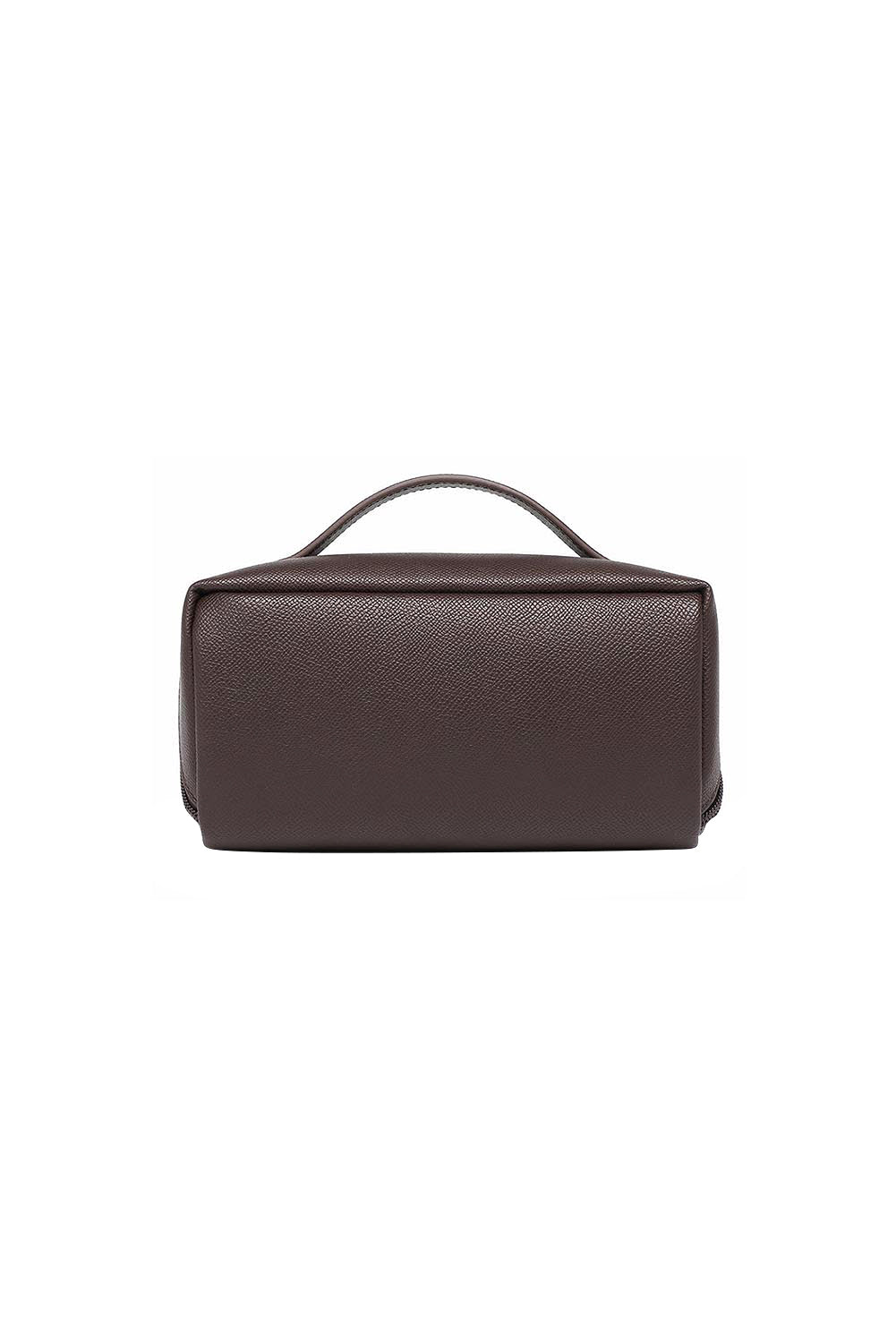 Product shot of the Ellis Makeup Bag - Chocolate in colour Chocolate, from the back