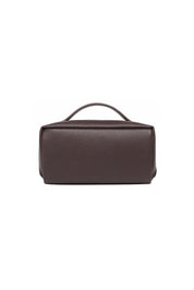 Product shot of the Ellis Makeup Bag - Chocolate in colour Chocolate, from the back