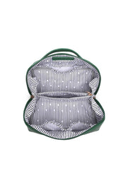 Product shot of the Ellis Makeup Bag - Green in colour Green, from the back