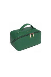 Product shot of the Ellis Makeup Bag - Green in colour Green, showing detail