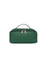 Product shot of the Ellis Makeup Bag - Green in colour Green, from the front