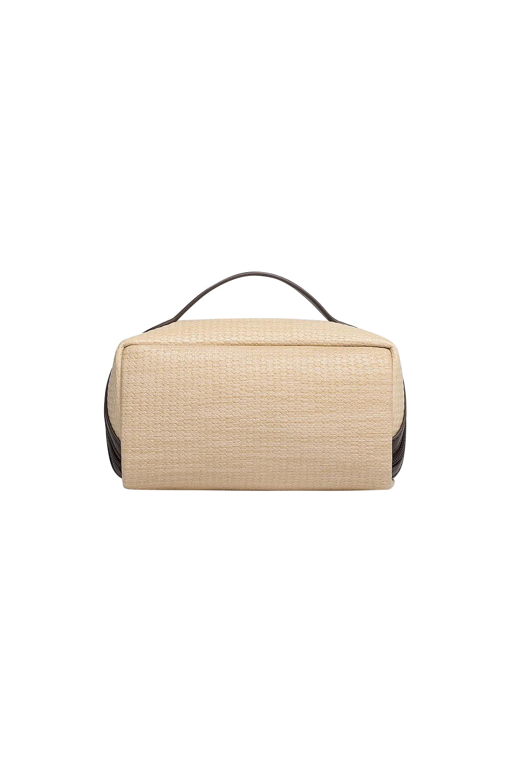 Product shot of the Ellis Makeup Bag - Naturalchocolate in colour Naturalchocolate, from the back