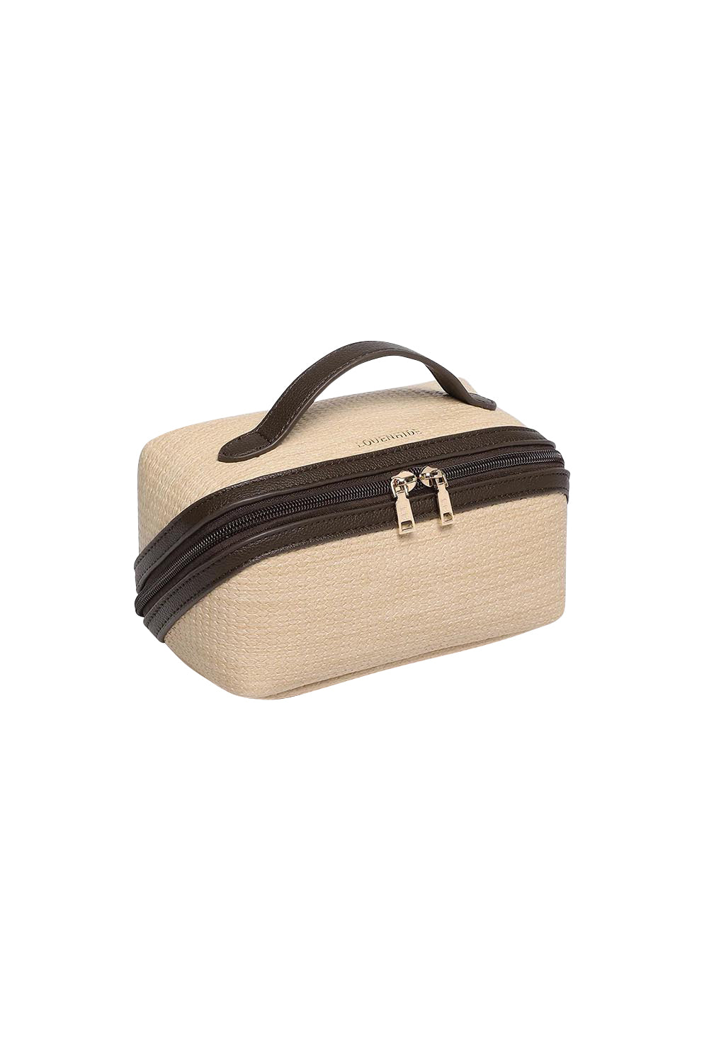 Product shot of the Ellis Makeup Bag - Naturalchocolate in colour Naturalchocolate, showing detail