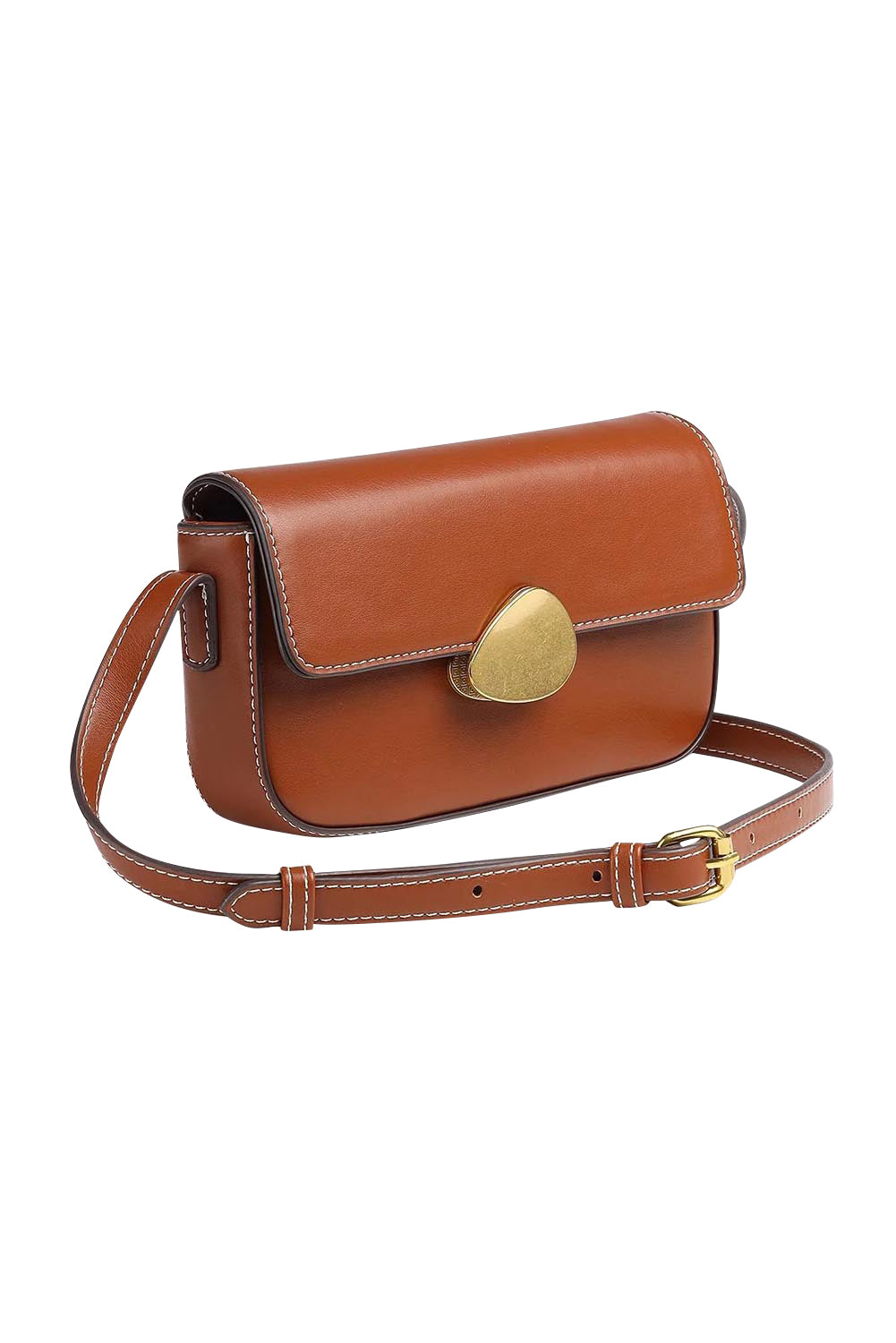 Product shot of the Madison Mini Crossbody Bag in colour Tan, detail
