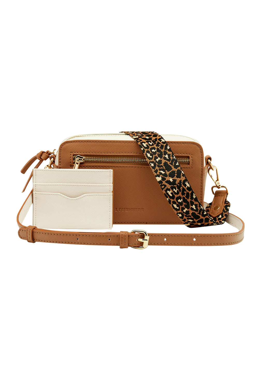 Product shot of the Xanthe Crossbody Bag in colour Toffee, from the front