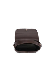 Product shot of the Bessie Crossbody Phone Bag - Chocolate in colour Chocolate, from the back