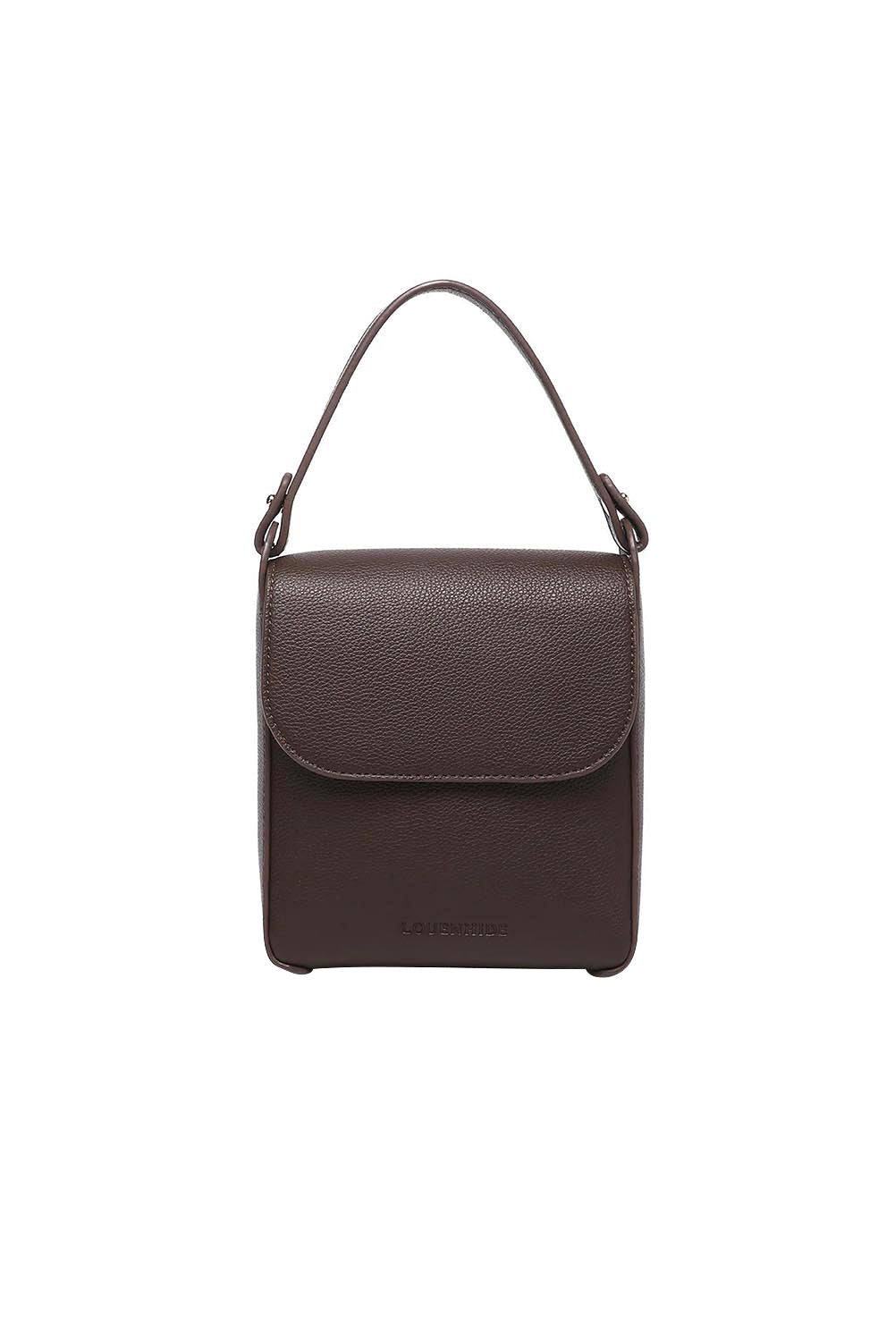 Product shot of the Bessie Crossbody Phone Bag - Chocolate in colour Chocolate, showing detail
