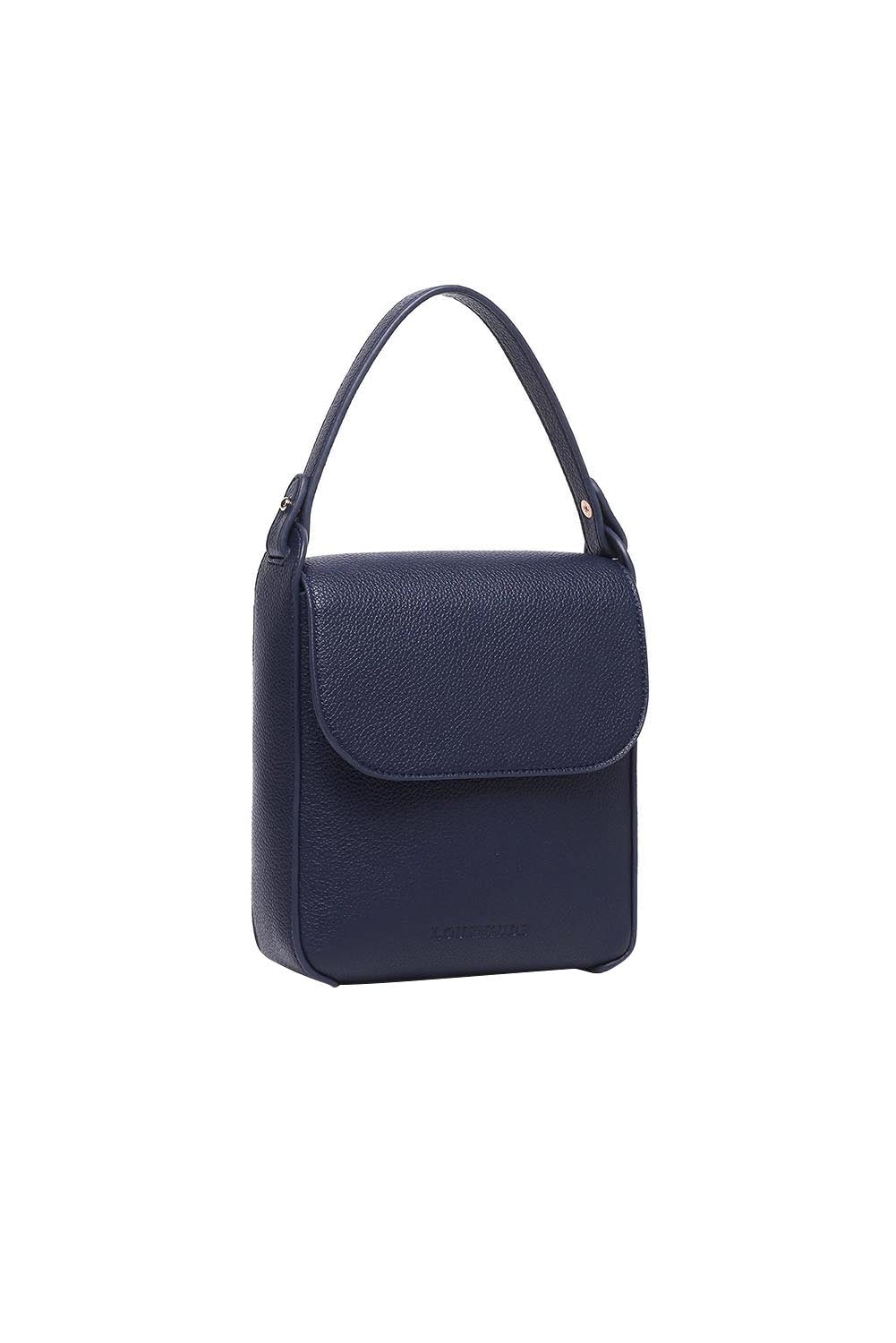 Product shot of the Bessie Crossbody Phone Bag - Navy in colour Navy, from the back