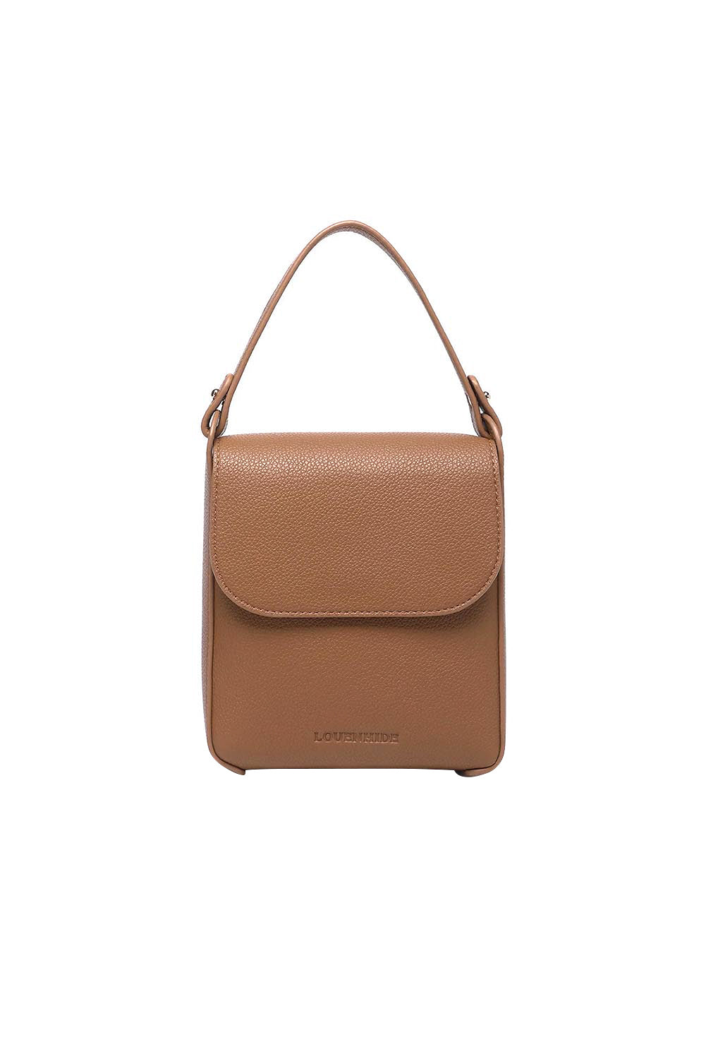 Product shot of the Bessie Crossbody Phone Bag - Toffee in colour Toffee, showing detail