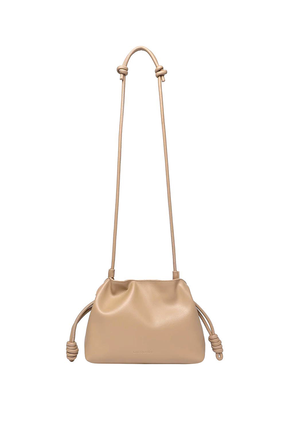 Product shot of the Yumi Crossbody Bag - Nude in colour Nude, from the back