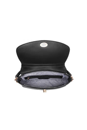 Product shot of the Nisha Shoulder Bag - Black in colour Black, showing detail