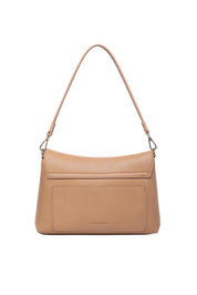 Product shot of the Nisha Shoulder Bag - Camel in colour Camel, from the back