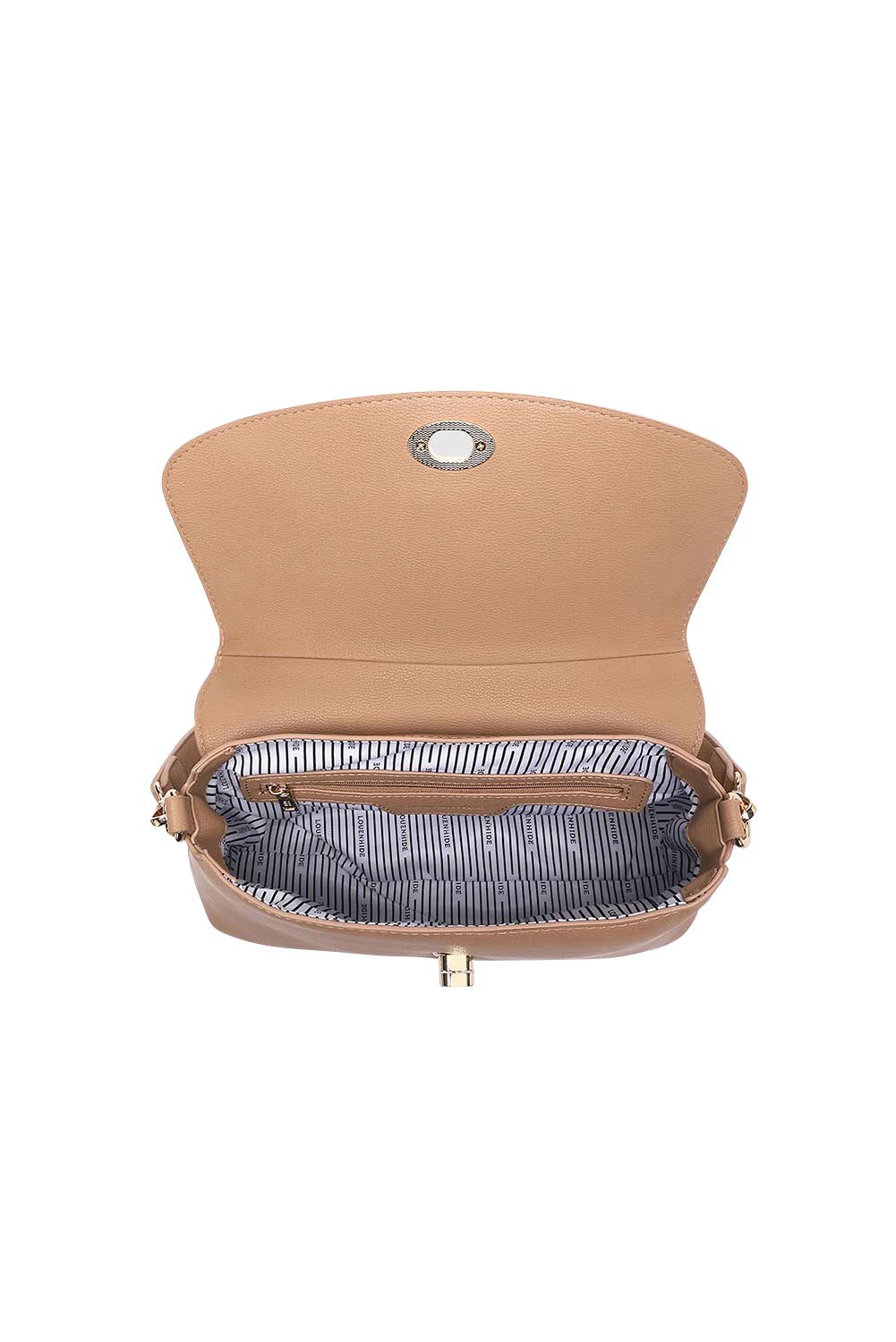 Product shot of the Nisha Shoulder Bag - Camel in colour Camel, showing detail