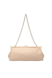 Product shot of the Maya Clutch - Nude in colour Nude, from the back