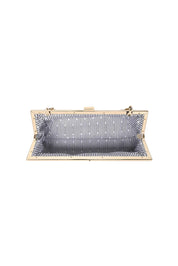 Product shot of the Maya Clutch - Nude in colour Nude, showing detail