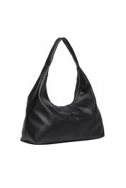 Product shot of the Valentina Slouch Shoulder Bag - Black in colour Black, showing detail