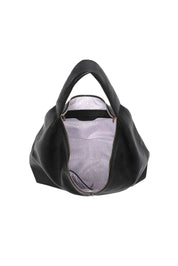 Product shot of the Valentina Slouch Shoulder Bag - Black in colour Black, showing detail