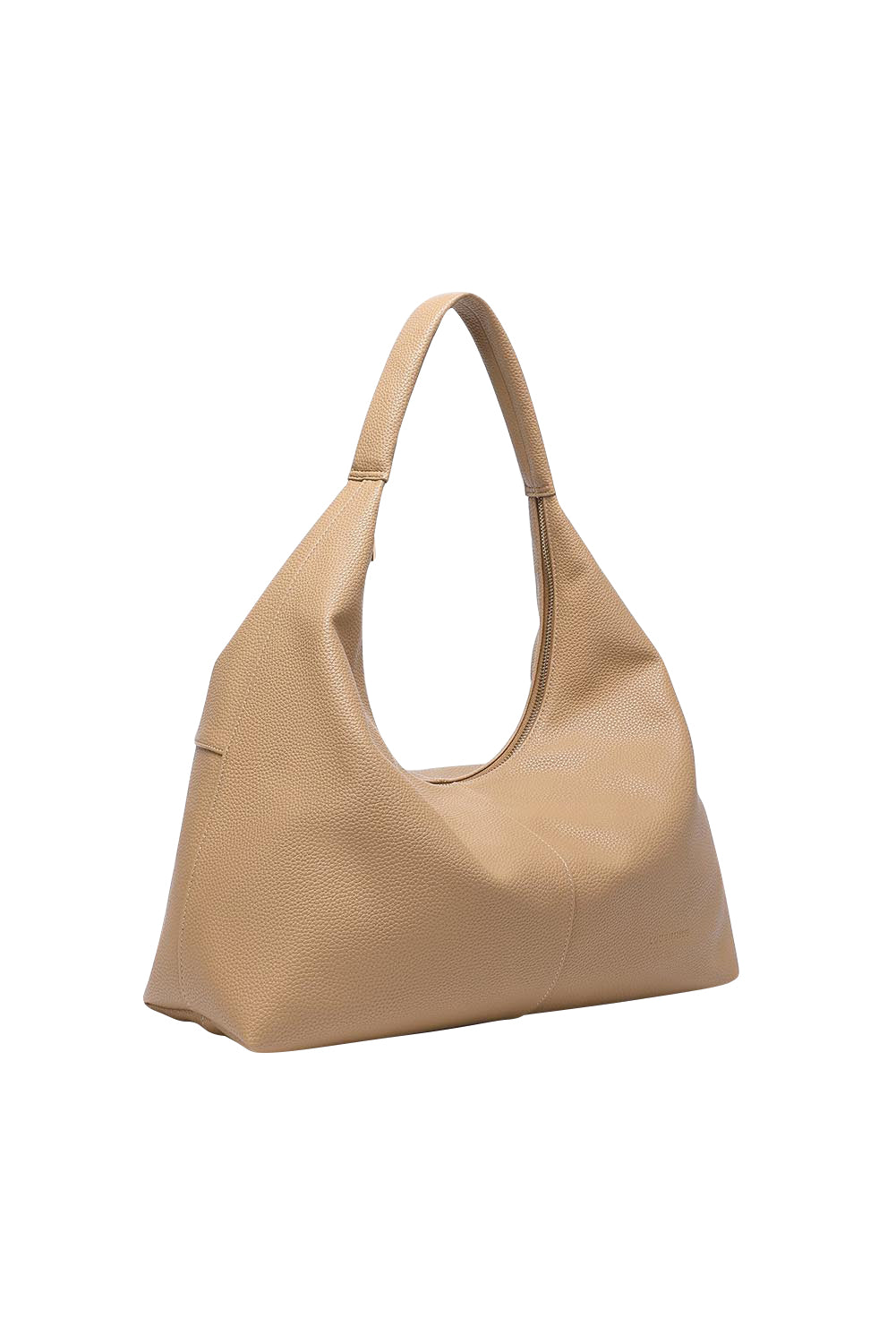 Product shot of the Valentina Slouch Shoulder Bag - Camel in colour Camel, from the back