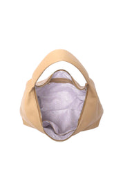Product shot of the Valentina Slouch Shoulder Bag - Camel in colour Camel, showing detail