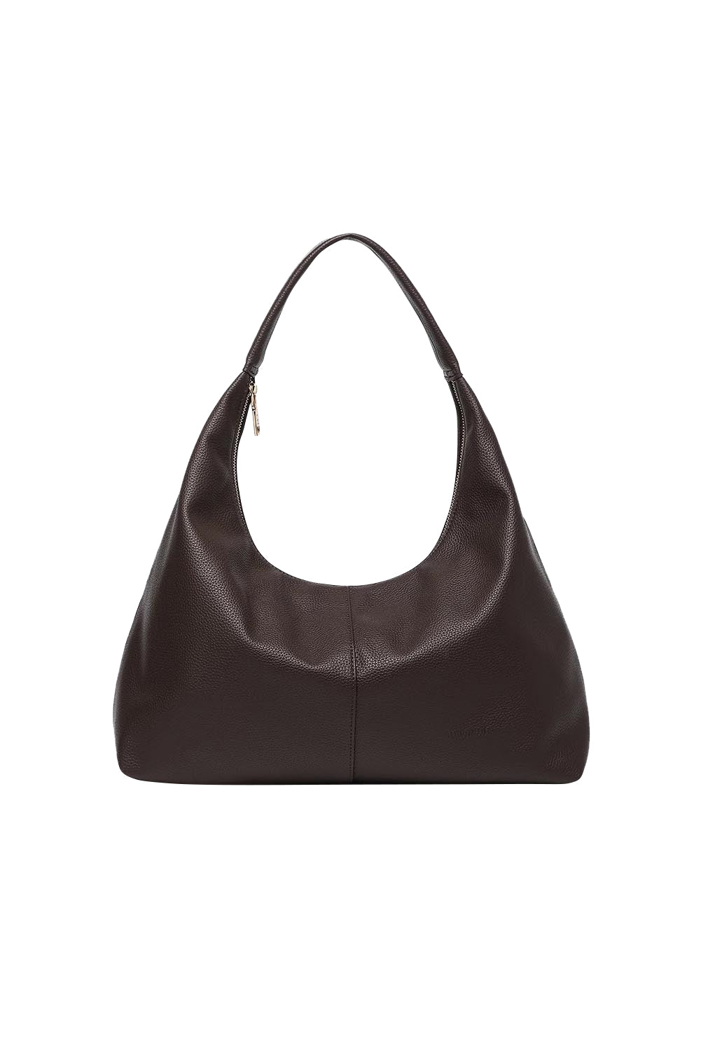 Product shot of the Valentina Slouch Shoulder Bag - Chocolate in colour Chocolate, from the front