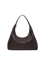 Product shot of the Valentina Slouch Shoulder Bag - Chocolate in colour Chocolate, from the front