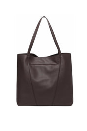 Product shot of the Colby Tote Bag - Chocolate in colour Chocolate, from the back