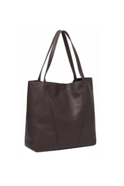 Product shot of the Colby Tote Bag - Chocolate in colour Chocolate, showing detail